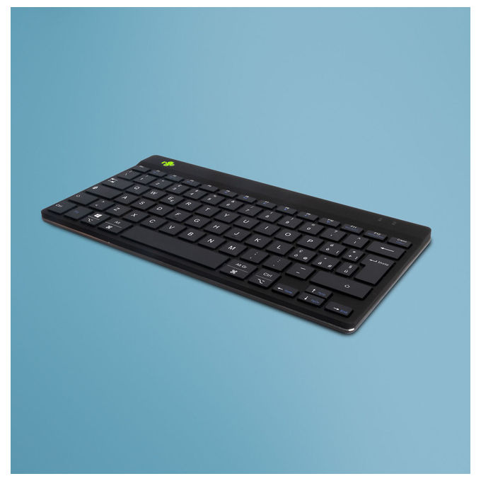 R-Go Tools, Tastiera Ergonomica Compact Break, QWERTY Italiano, USB Nera