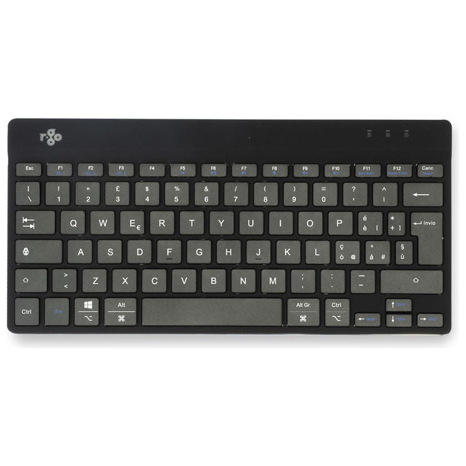 R-Go Tools, Tastiera Ergonomica Compact Break, QWERTY Italiano, USB Nera