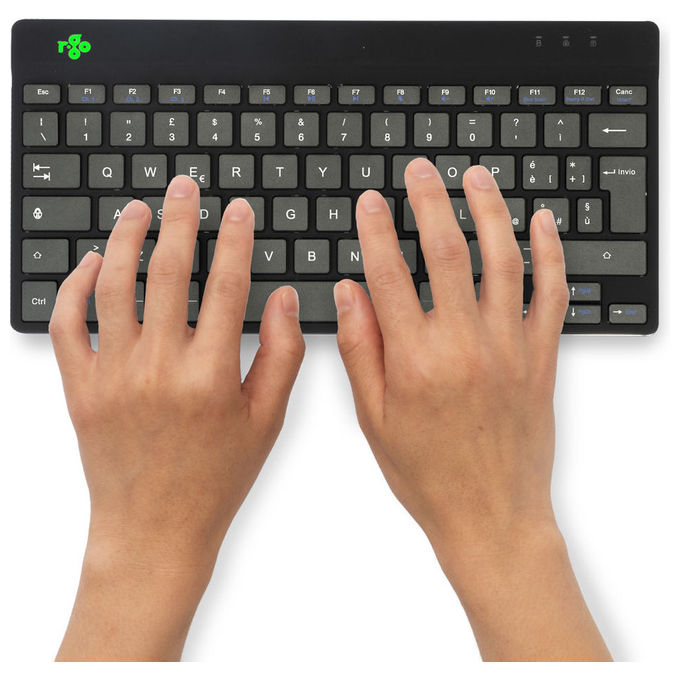 R-Go Tools, Tastiera Ergonomica Compact Break, QWERTY Italiano, USB Nera