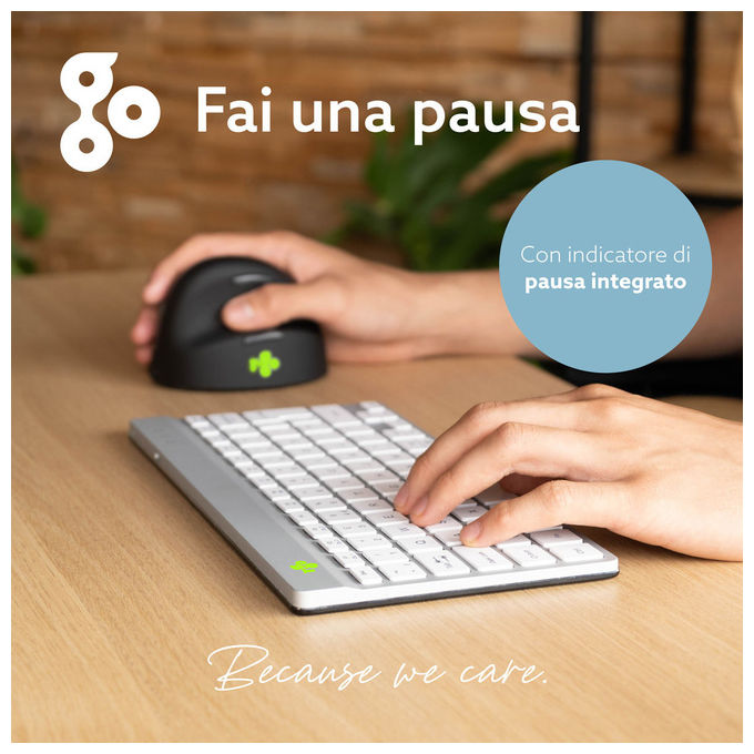 R-Go Tools, Tastiera Wireless, Compact Break, QWERTY Italiano, Bluetooth, Bianca