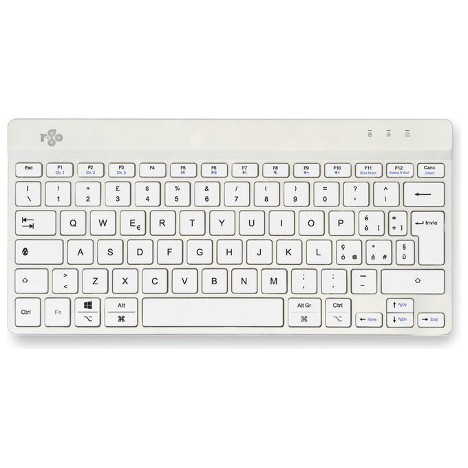 R-Go Tools, Tastiera Wireless, Compact Break, QWERTY Italiano, Bluetooth, Bianca