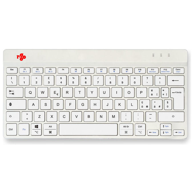 R-Go Tools, Tastiera Wireless, Compact Break, QWERTY Italiano, Bluetooth, Bianca