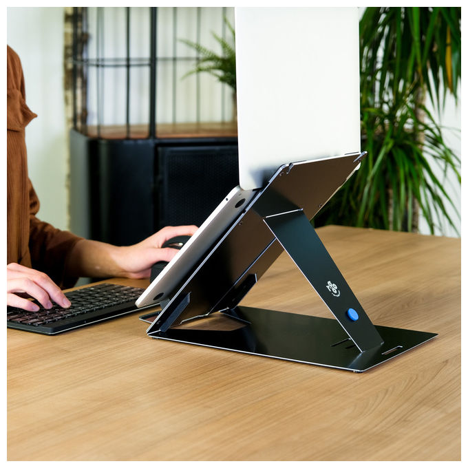 R-Go Tools RGORIDUOBL Supporto Tablet e Portatile Regolabile Nero