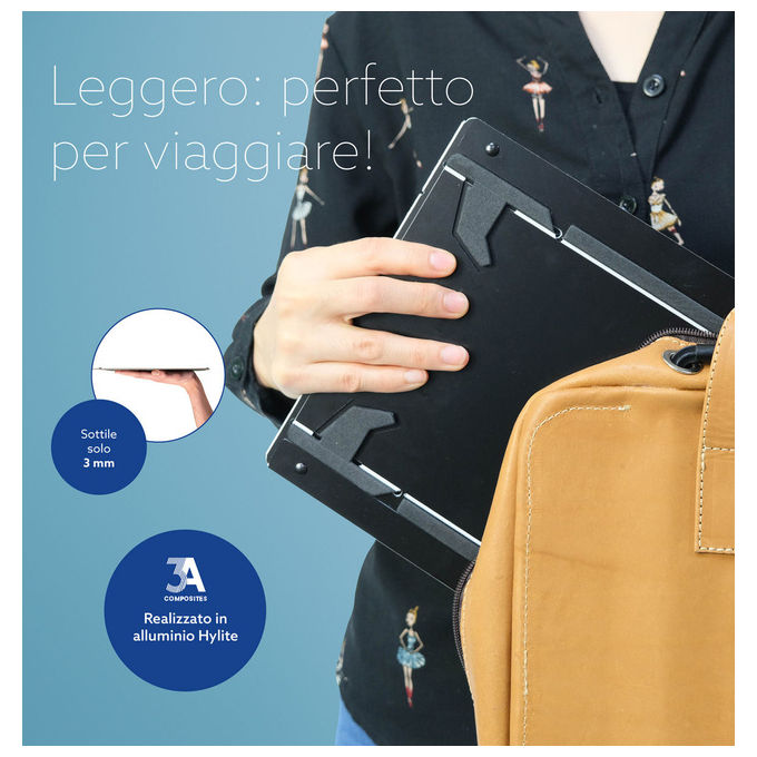 R-Go Tools RGORIDUOBL Supporto Tablet e Portatile Regolabile Nero