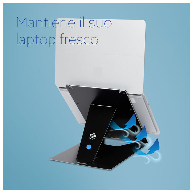 R-Go Tools RGORIDUOBL Supporto Tablet e Portatile Regolabile Nero