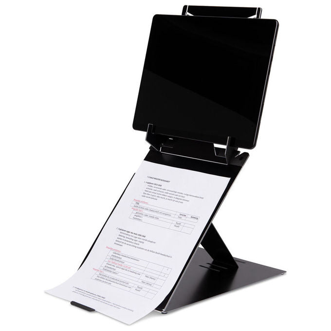 R-Go Tools RGORIDUOBL Supporto Tablet e Portatile Regolabile Nero