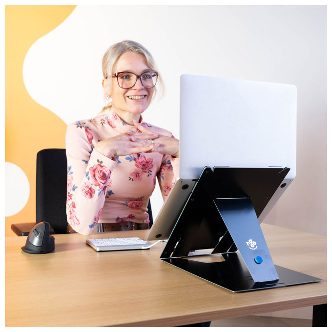 R-Go Tools RGORIDUOBL Supporto Tablet e Portatile Regolabile Nero
