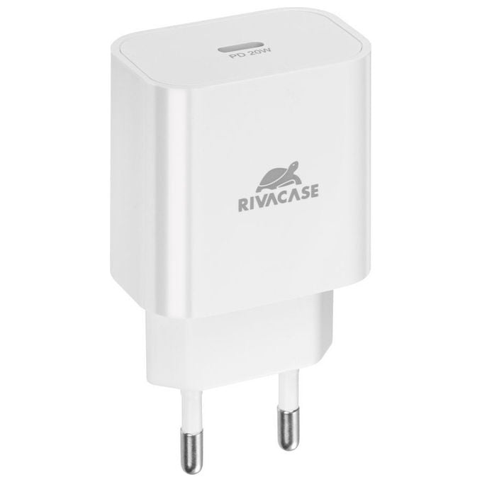 Rivacase PS4101 W00 Caricatore da muro USB-C 20W Power Delivery 3.0 QC 3.0 spina EU colore Bianco