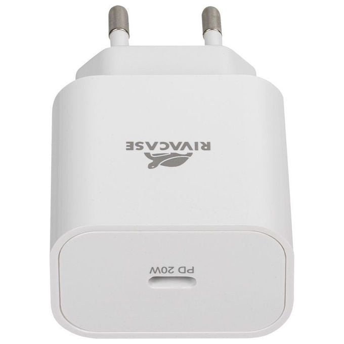 Rivacase PS4101 W00 Caricatore da muro USB-C 20W Power Delivery 3.0 QC 3.0 spina EU colore Bianco