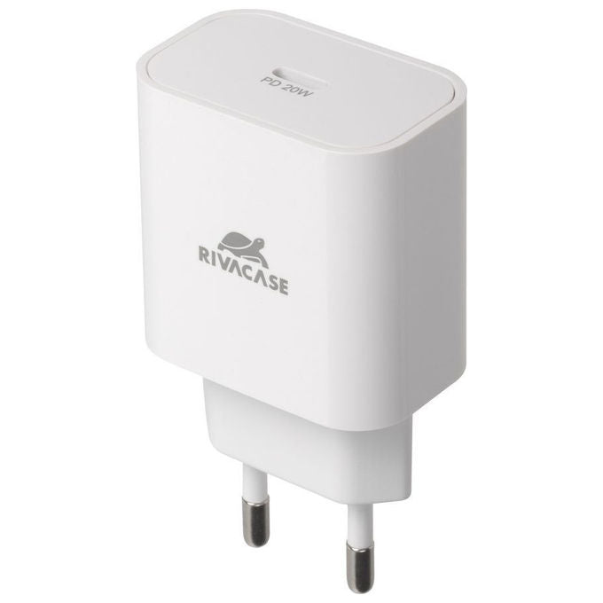Rivacase PS4101 W00 Caricatore da muro USB-C 20W Power Delivery 3.0 QC 3.0 spina EU colore Bianco