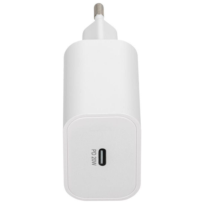 Rivacase PS4101 W00 Caricatore da muro USB-C 20W Power Delivery 3.0 QC 3.0 spina EU colore Bianco