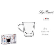 Luigi Bormioli 1441 Tazze da Caffe' Espresso Vetro Termico Doppia Parete Set da 2 pezzi 120 ml