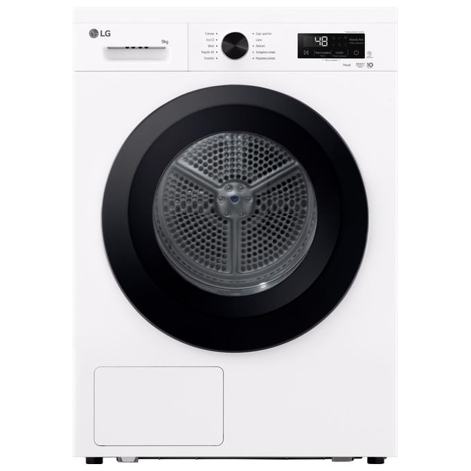 LG RNX1009NWK Serie X1 Asciugatrice Pompa di Calore 9 Kg Classe C Condensatore Autopulente Wi-Fi Sensore Umidita' (85x60x66 cm) colore Bianco