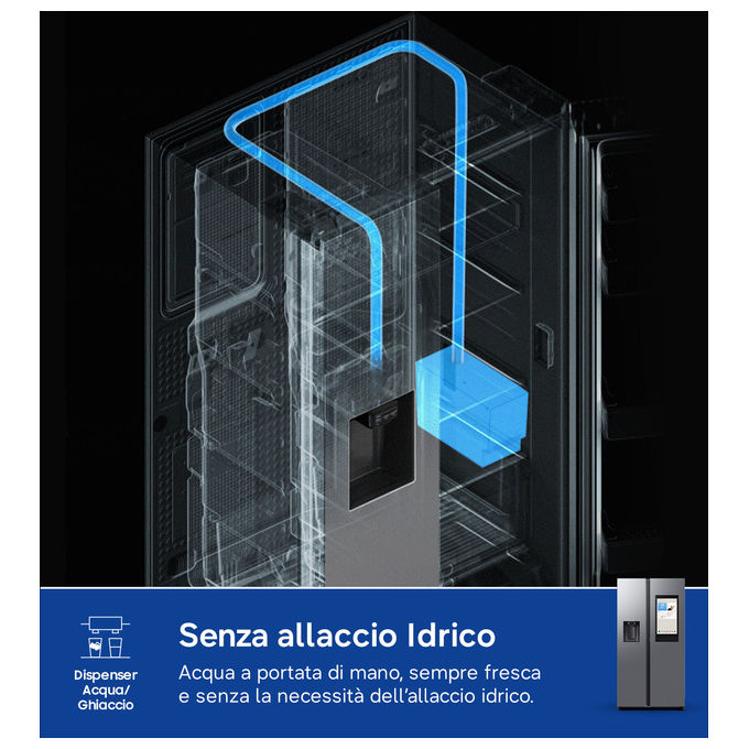 Samsung RS90F66BETEF Series 9 Frigorifero Americano Side by Side 614 L 178 cm Classe E 34 dB No Frost Wi-Fi Family Hub colore Acciaio Inox
