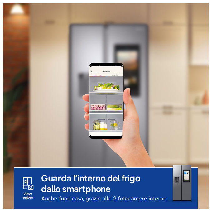 Samsung RS90F66BETEF Series 9 Frigorifero Americano Side by Side 614 L 178 cm Classe E 34 dB No Frost Wi-Fi Family Hub colore Acciaio Inox