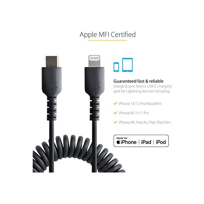 StarTech.com Cavo Usb-C a Lightning da 1mt Certificato Mfi Nero