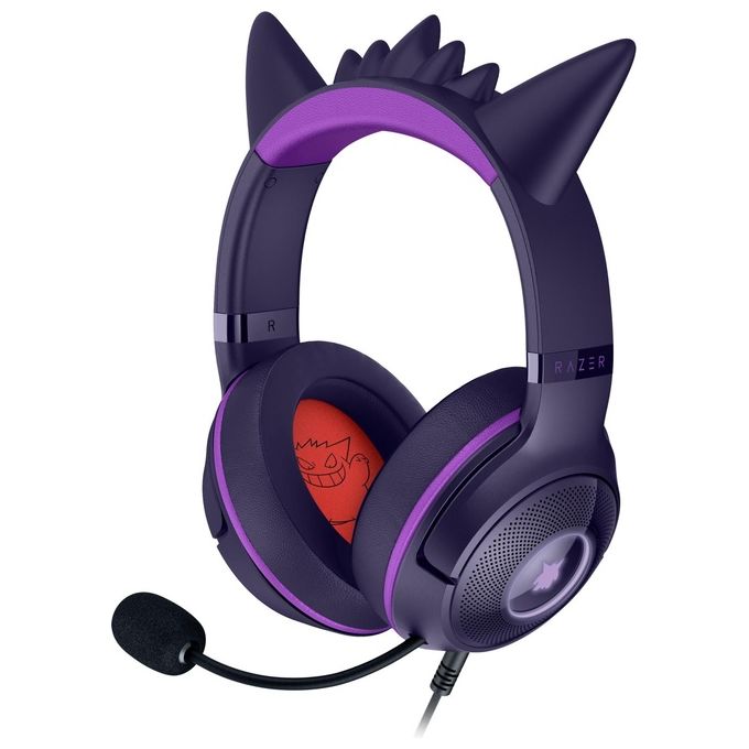 Razer RZ04-04730300-R3M1 Kraken Kitty V2 Pokémon Gengar Cuffie Gaming Over-Ear USB Driver TriForce 40mm Surround 7.1 RGB colore Viola