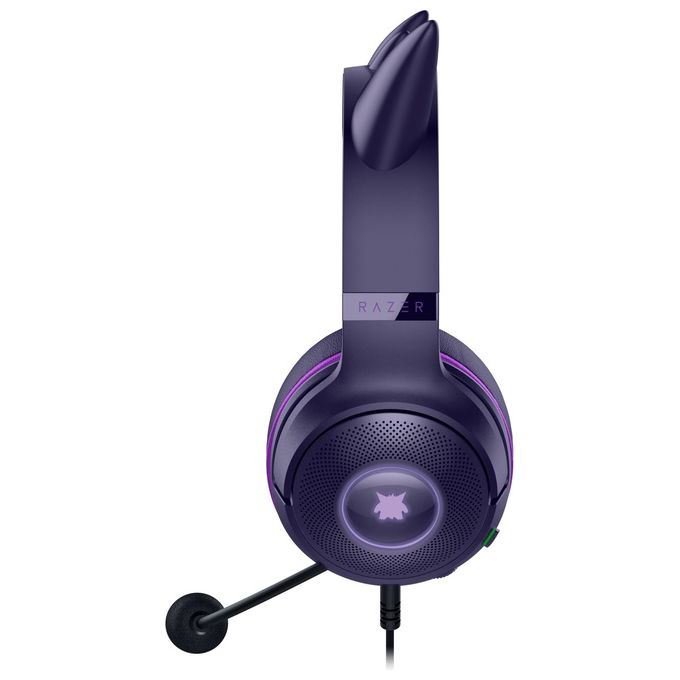 Razer RZ04-04730300-R3M1 Kraken Kitty V2 Pokémon Gengar Cuffie Gaming Over-Ear USB Driver TriForce 40mm Surround 7.1 RGB colore Viola