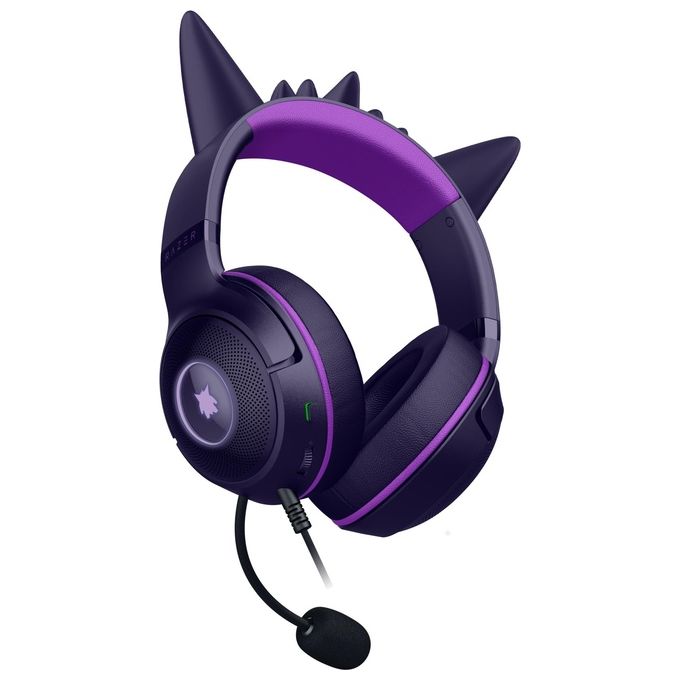 Razer RZ04-04730300-R3M1 Kraken Kitty V2 Pokémon Gengar Cuffie Gaming Over-Ear USB Driver TriForce 40mm Surround 7.1 RGB colore Viola