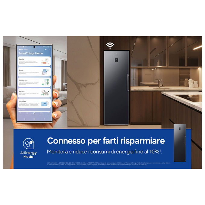 Samsung RZ70H32HDFEF Congelatore Verticale 323 L 185 cm Classe D No Frost 14.8 Kg-24H colore Nero