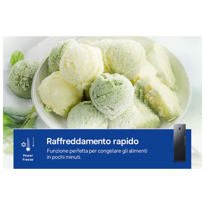 Samsung RZ70H32HDFEF Congelatore Verticale 323 L 185 cm Classe D No Frost 14.8 Kg-24H colore Nero