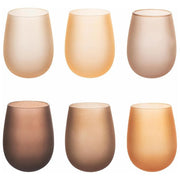 Villa d'Este Home Tivoli 5911525 Happy Hour Set 6 Bicchieri da Acqua in Vetro Effetto Ghiaccio 500 ml colore Cioccolato