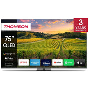 Thomson 9120106662320 Q70 Series TV QLED 75'' UHD Smart 4K Google TV colore Grigio scuro
