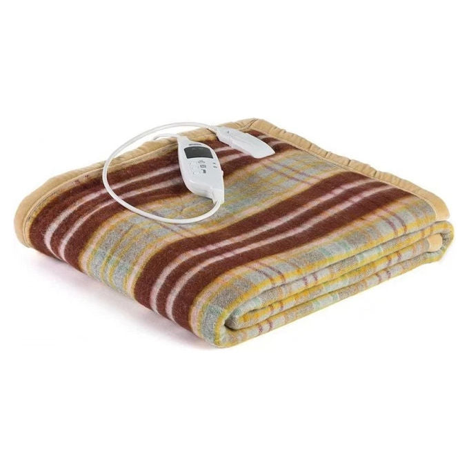 LANCALOR ELCO1P1T80E Coperta Elettrica ELETTROCOPERTA 7 Temperature Lavabile Riscaldamento Rapido 1h (190x135 cm) colore Fantasia a Righe