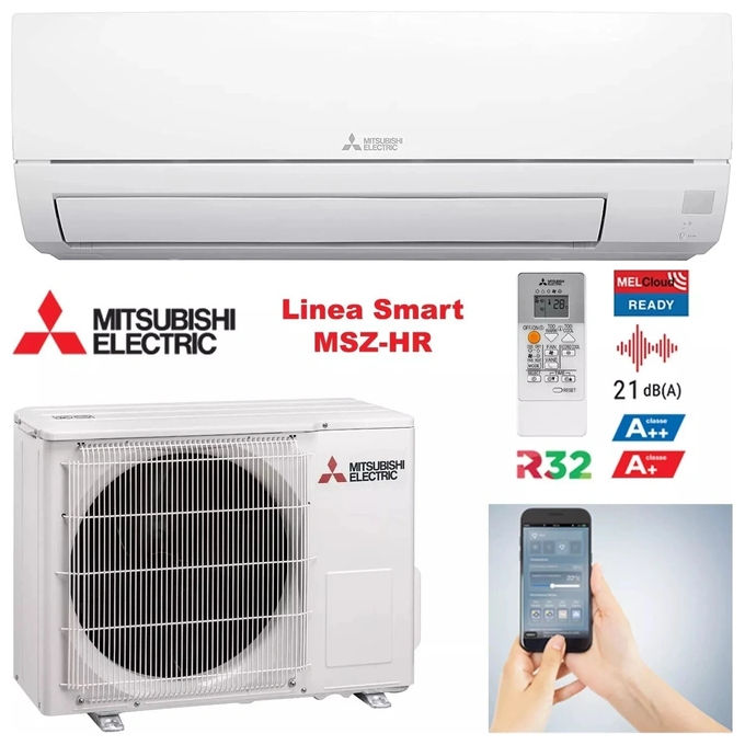 Mitsubishi MSZ-AY25VGKP MUZ-AY25VG Climatizzatore fisso Monosplit Inverter 9000 BTU Classe A+++ A++ WiFi R32 Filtro Plasma Quad Plus colore Bianco