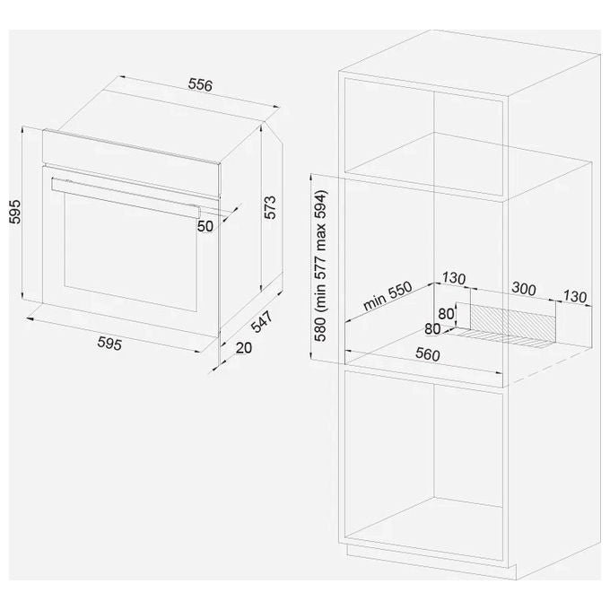Foster 6503.6.733.06 Forno da incasso Elettrico 72 L Classe A Ventilata Grill Elettrico (60x60x59.5 cm) colore Nero