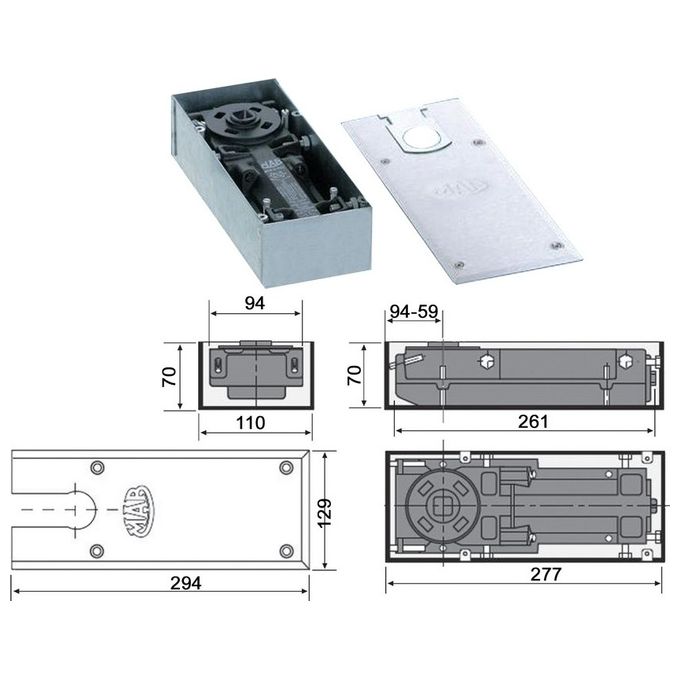 Mab 7705 Inox Chiudiporta Pav C-f 90 For 1-3