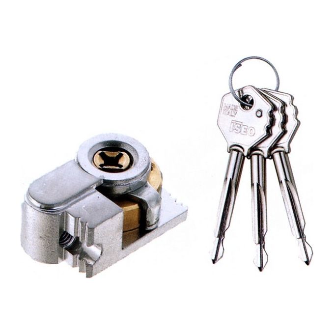 Iseo 990875 Cilindro a Spillo con 3 Chiavi Materiale Zama Compatibile Serrature Montante Alluminio Serie 78 colore Argento