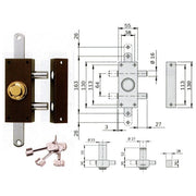 Iseo 910335 Deviatore Vis Triplice da Applicare Pomolo Interno Cilindro 60mm Ghiera Ottone 32mm Sbalzo 35mm