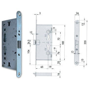 Cisa 43110-65-0 Mito Panic E Serratura da Infilare Antipanico Tagliafuoco 65mm Acciaio Zincato Senza Cilindro