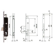 Iseo 783302252 Serratura Triplice a Infilare con Cilindro Profilo Europeo Entrata 25mm Frontale in Acciaio Inox colore Silver