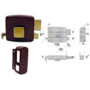 Cisa 50111-70-2 Serratura da Applicare per Porte in Legno Cilindro Fisso Esterno Scrocco e Catenaccio Entrata Sinistra 70 mm