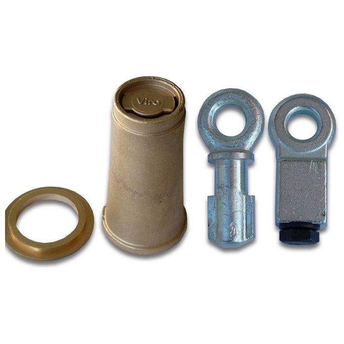 Viro 694 Gruppo Fissaggio Serranda Anelli Campana Acciaio Diametro 15 mm Lunghezza 30 mm per Lucchetti