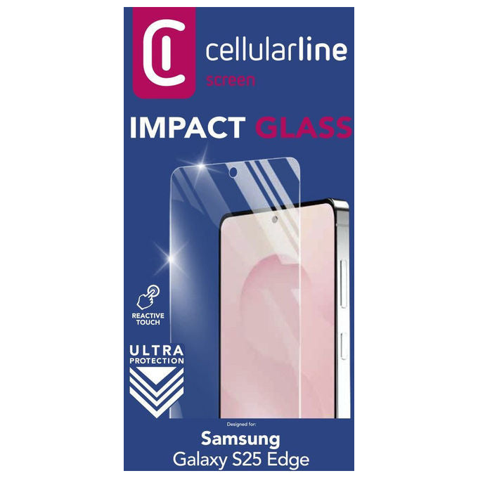 Cellularline Impact Glass Vetro Temperato Sottile Samsung Galaxy S25 Edge Trasparente