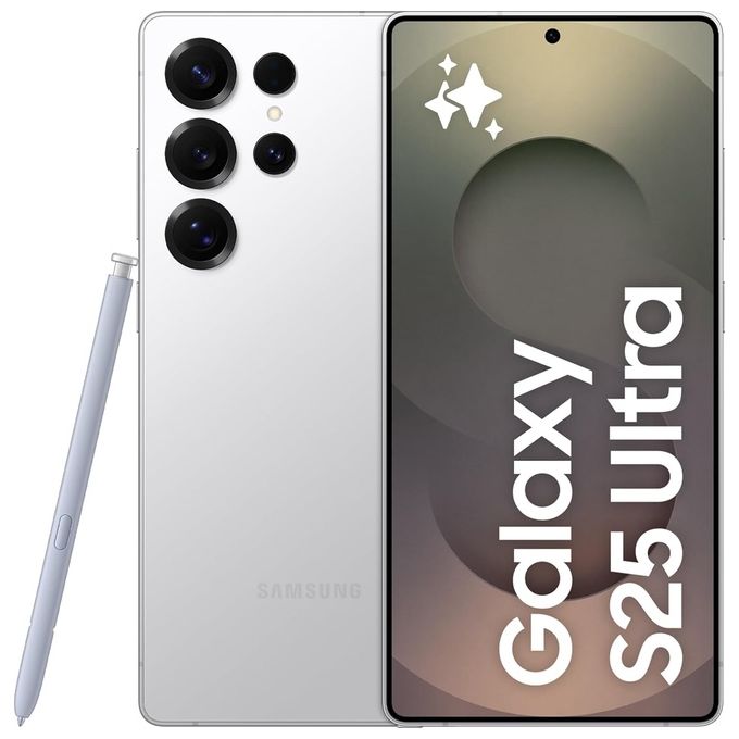 Samsung SM-S938BZSGEUE Galaxy S25 Ultra Smartphone Display 6.9'' QHD+ Dynamic AMOLED 2X Fotocamera 200MP RAM 12GB 512GB 5000 mAh colore Titanio Whitesilver