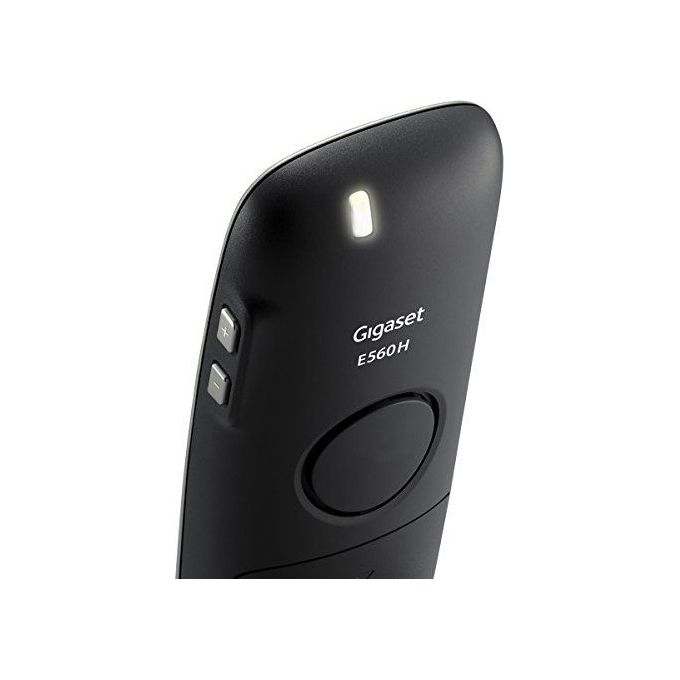 Gigaset S30852-H2728-B101 E560A Telefono cordless analogico DECT con segreteria vivavoce identificatore di chiamata e tasto SOS colore Platino