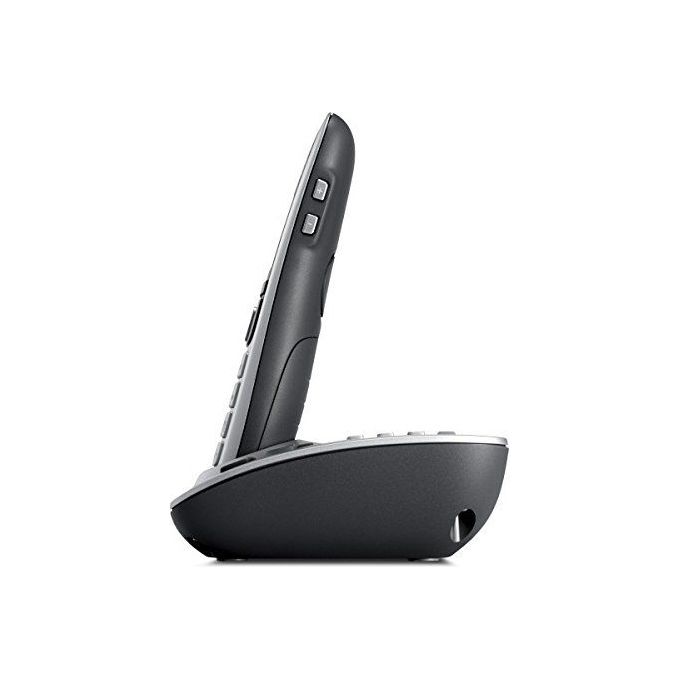 Gigaset S30852-H2728-B101 E560A Telefono cordless analogico DECT con segreteria vivavoce identificatore di chiamata e tasto SOS colore Platino