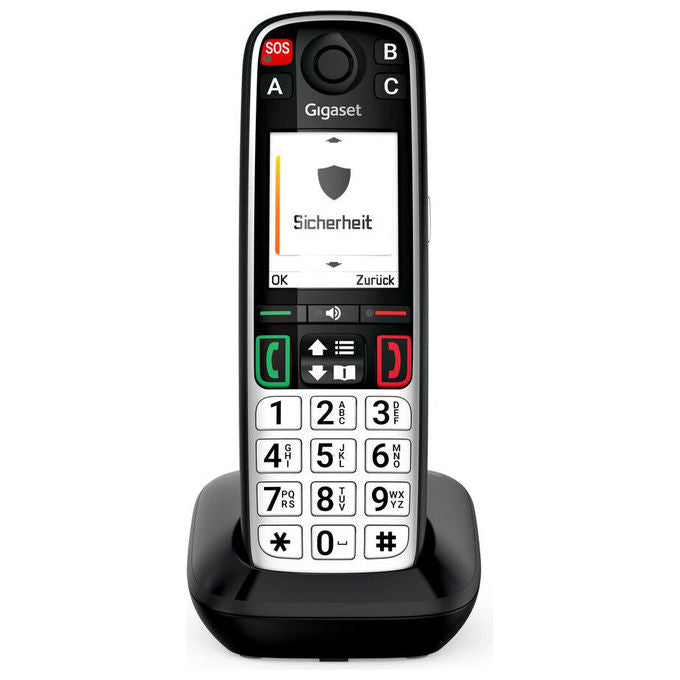 Gigaset EASY 500 Telefono cordless per anziani pulsanti grandi compatibile con apparecchi acustici segnalazione visiva delle chiamate colore Nero