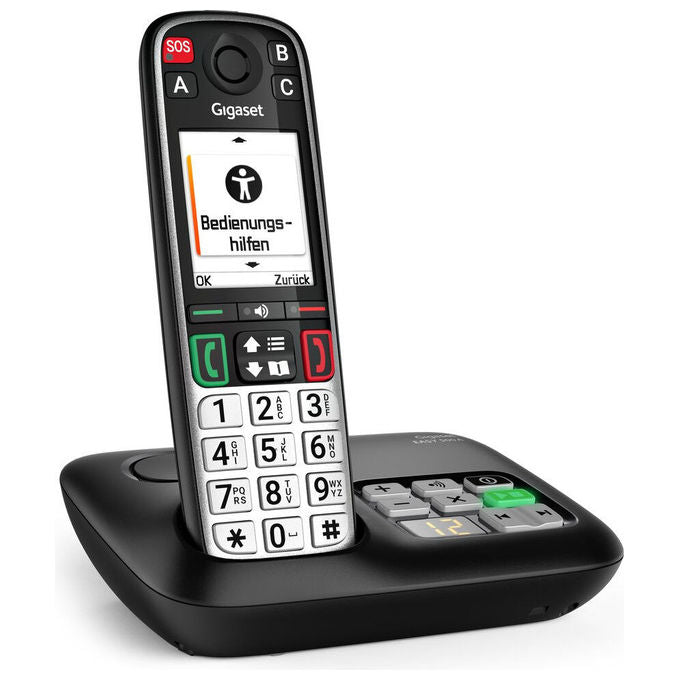 Gigaset S30852-H3135-R101 EASY 500A Telefono Cordless con Segreteria Integrata Schermo 2.2'' Anrufbeantworter Freisprechen Hörgerätekompatibel colore Nero