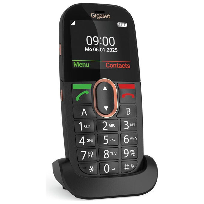Gigaset S30853-H1234-R101 GL695 Telefono per Anziani 4G LTE Tasti Grandi Display 2.31'' Batteria 1400 mAh colore Nero