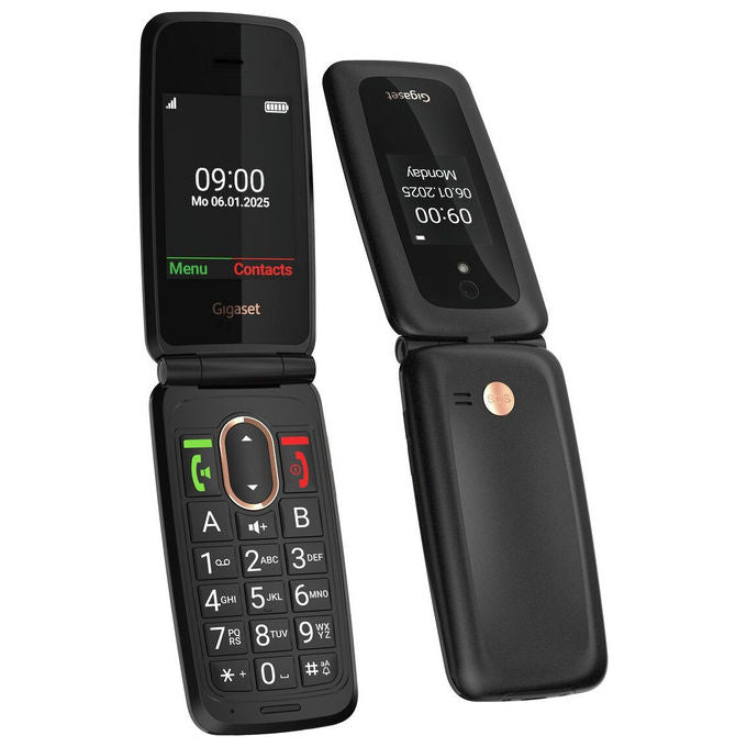 Gigaset S30853-H1235-R101 GL795 Telefono per Anziani Tasti Grandi Funzione SOS Bluetooth 5.0 Schermo 2.8'' Batteria 1400 mAh colore Nero