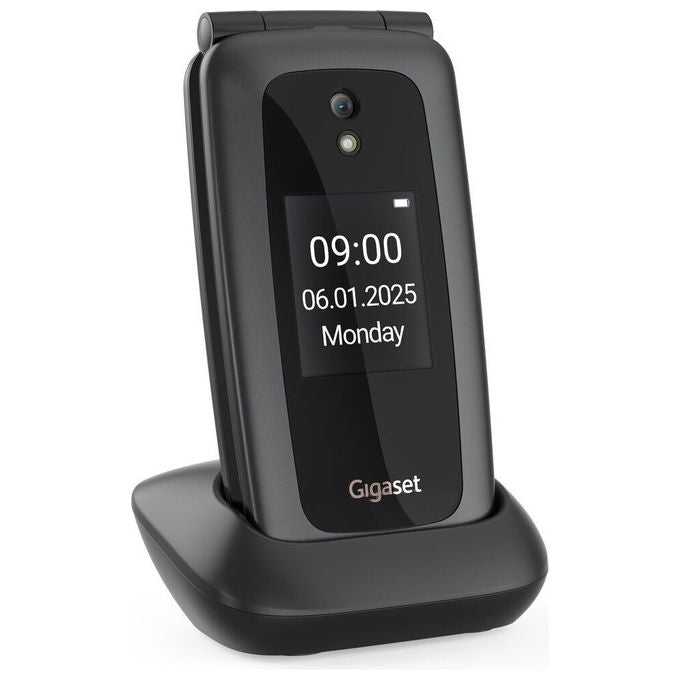 Gigaset S30853-H1235-R101 GL795 Telefono per Anziani Tasti Grandi Funzione SOS Bluetooth 5.0 Schermo 2.8'' Batteria 1400 mAh colore Nero