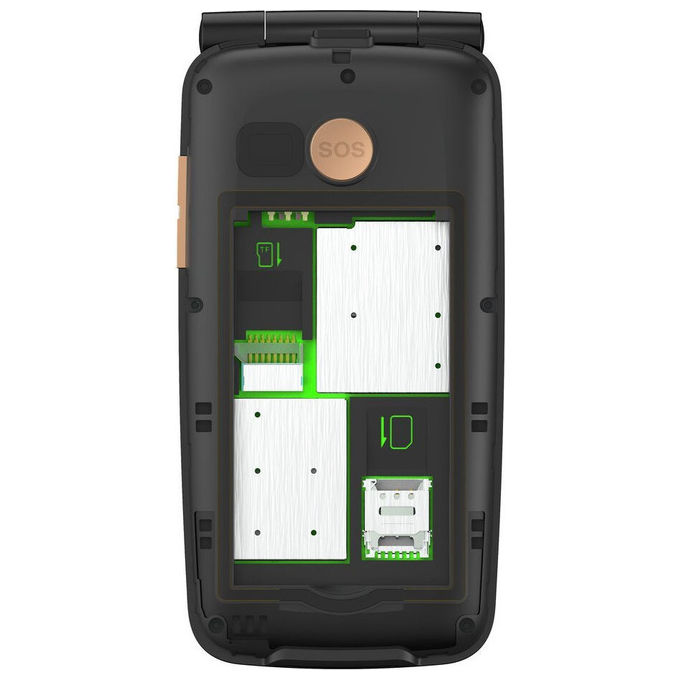 Gigaset S30853-H1235-R101 GL795 Telefono per Anziani Tasti Grandi Funzione SOS Bluetooth 5.0 Schermo 2.8'' Batteria 1400 mAh colore Nero