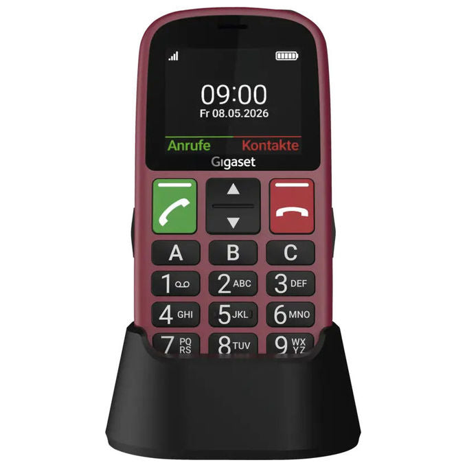 Gigaset S30853-H1254-R103 GL30 Telefono per anziani Display 2.2'' Risoluzione 220 x 176 Pixel Bluetooth 5.0 Batteria 1400 mAh Tasti Grandi Torcia FM colore Rosso