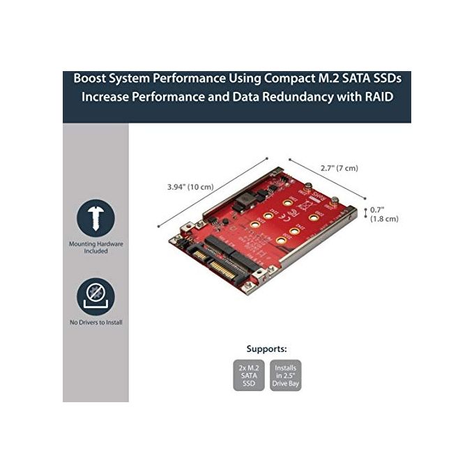Startech Adattatore per 2 Ssd M.2 a Sata per Alloggio da 2,5'' Raid