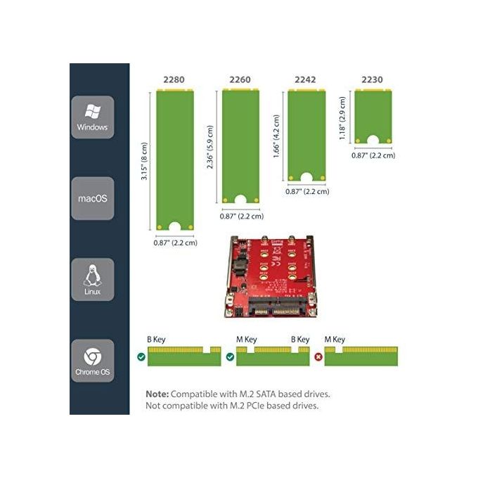 Startech Adattatore per 2 Ssd M.2 a Sata per Alloggio da 2,5'' Raid